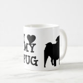 Pugシルエット コーヒーマグカップ (正面右)