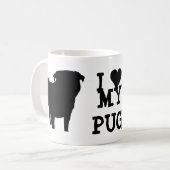 Pugシルエット コーヒーマグカップ (正面左)