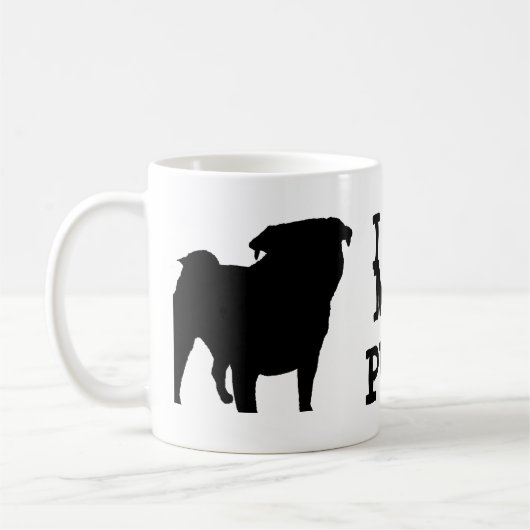 Pugシルエット コーヒーマグカップ (左)