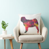 PUGジオメトカラフルリパターンシルエット クッション (椅子)