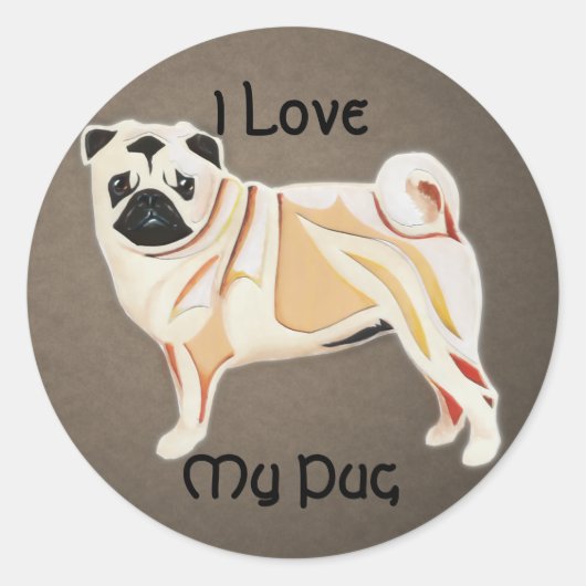 Pugスタンプ ラウンドシール (正面)