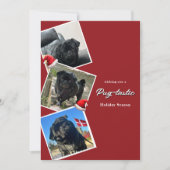 pugタスティック休日3枚の写真クリスマスカード 招待状 (正面)