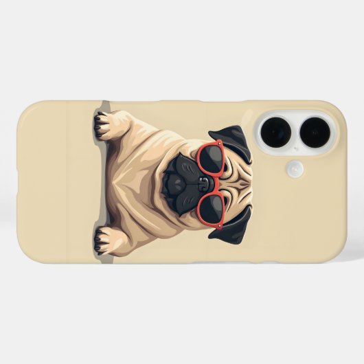 Pugデザイン Case-Mate iPhoneケース (裏面 (横))