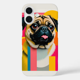 Pugデザイン iPhone 16ケース