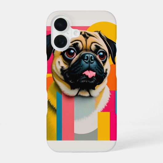 Pugデザイン iPhone 16ケース (裏面)