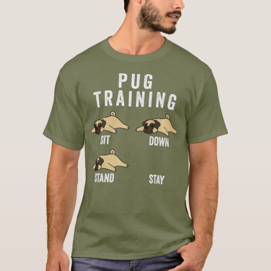 PUGトレーニングドッグプレミアム Tシャツ (正面)