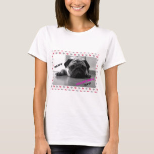 Pugハッピーバレンタインデー Tシャツ