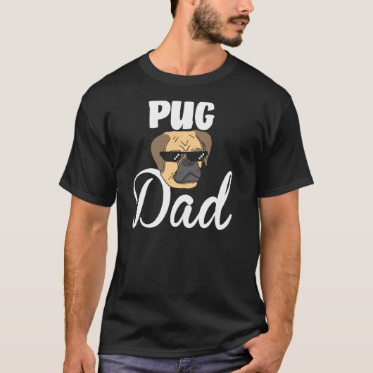 PUGパパ犬はPUGS父の動物所有者ペットの値リスト Tシャツ (正面)