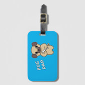 PUGパパ – スカイブルー ラゲッジタグ (正面縦)
