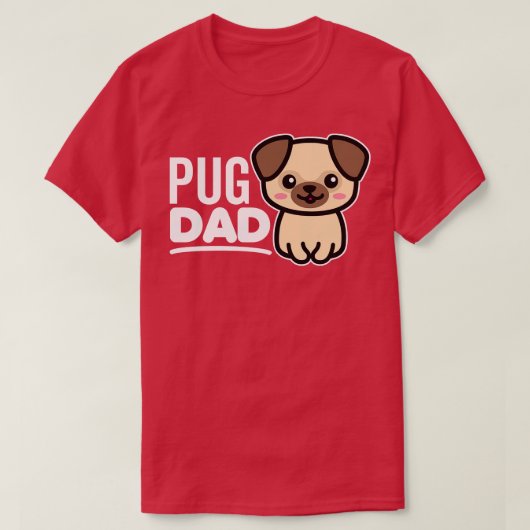 Pugパパ Tシャツ (デザイン正面)