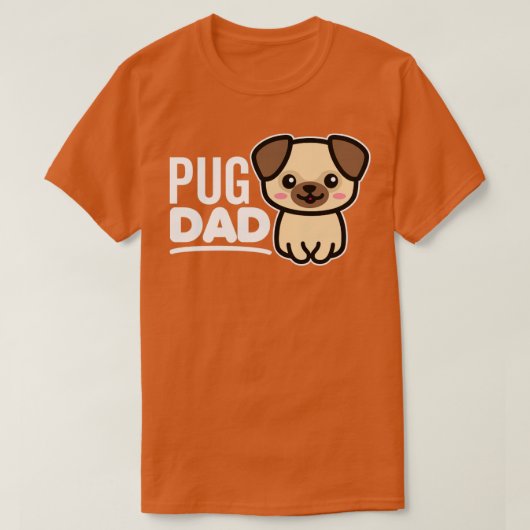 Pugパパ Tシャツ (デザイン正面)