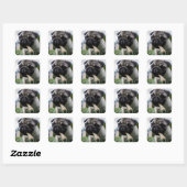 Pugパーソナライズされた Dogの写真と名前 スクエアシール (シート)