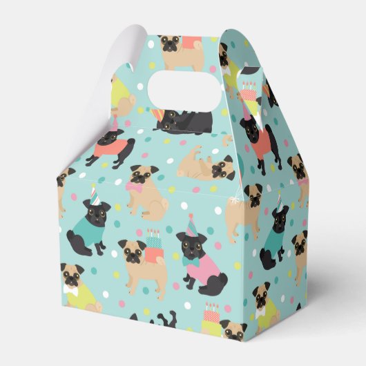 Pugパーティーの好意ボックス フェイバーボックス (正面サイド)