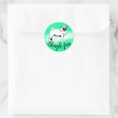 PUGファンステッカー ラウンドシール (バッグ)