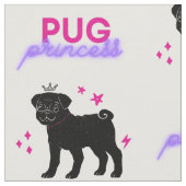 Pugプリンセス ファブリック (クローズアップ)