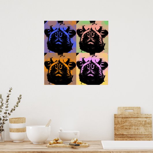 Pugポスター ポスター (キッチン)