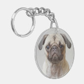 Pugポートレート キーホルダー (正面左)