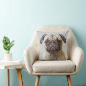 Pugポートレート クッション (椅子)