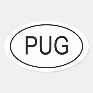 PUGユーロステッカー 楕円形シール