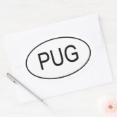 PUGユーロステッカー 楕円形シール (封筒)