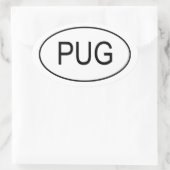 PUGユーロステッカー 楕円形シール (バッグ)