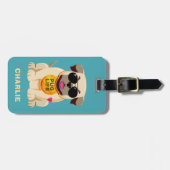 PUGライフカスタム文字手荷物タグ ラゲッジタグ (正面横)