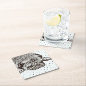 Pugライフコースター スクエアペーパーコースター (インサイチュ)