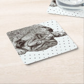 Pugライフコースター スクエアペーパーコースター (アングル)