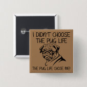 Pugライフボタンバッジを選択しおもしろいなかった 缶バッジ (正面&裏面)