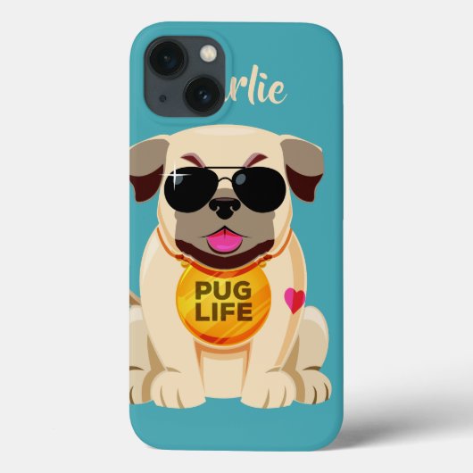 Pugライフ名前をカスタムするとカラーデバイスケース Case-Mate iPhoneケース (裏面)