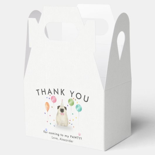 Pugレッツポーティ子犬誕生日ありがとう フェイバーボックス (オープン)