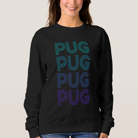 Pugレトロ スウェットシャツ (正面)
