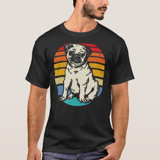 Pugヴィンテージスタイルアイディア Tシャツ (正面)