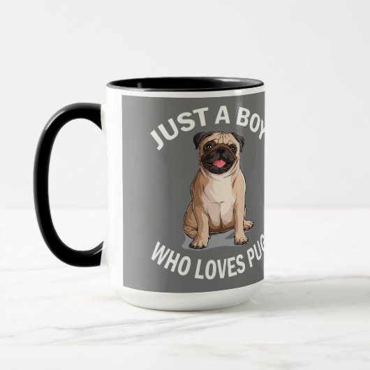 Pug付き愛犬家向けのかわいいプレゼント マグカップ (左)