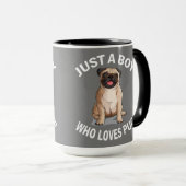Pug付き愛犬家向けのかわいいプレゼント マグカップ (正面右)