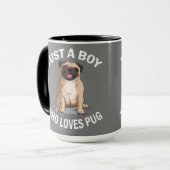 Pug付き愛犬家向けのかわいいプレゼント マグカップ (正面左)