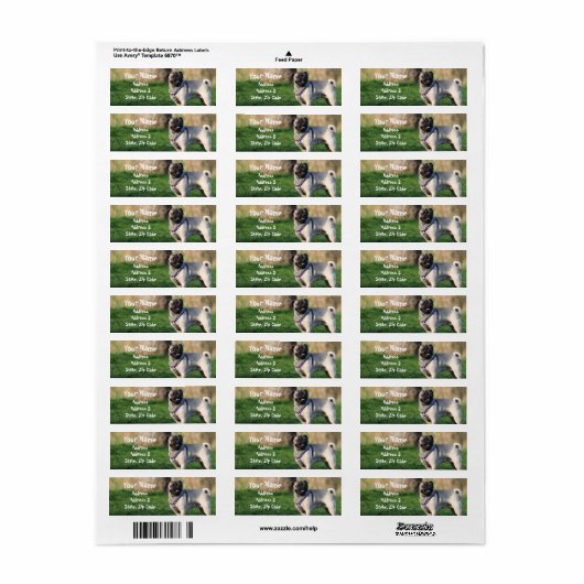 Pug住所 シール (フルシート)