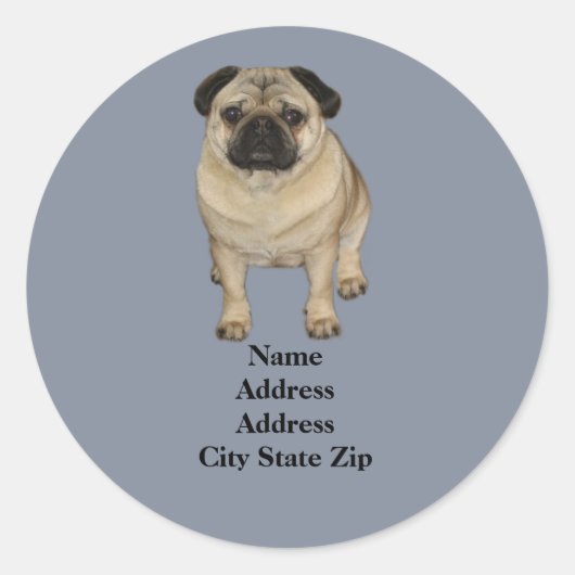 Pug住所 シール (正面)