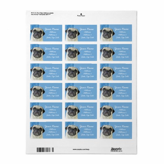 Pug住所 シール (フルシート)