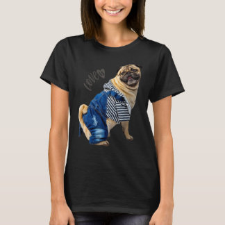 Pug女性男性pugママパパライフラブドッグペット12 Tシャツ