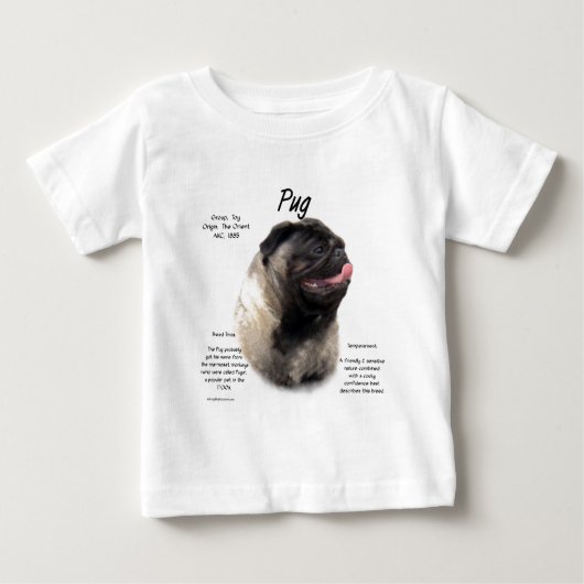 Pug履歴デザイン ベビーTシャツ (正面)