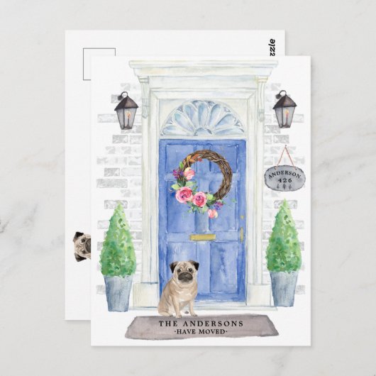 PUG引っ越し案内はがき ポストカード (正面/裏面)