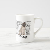 Pug形質ボーン中国Mug ボーンチャイナマグカップ (右)