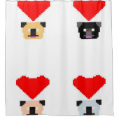 Pug愛犬家 | The Love of All Pugs シャワーカーテン (正面)