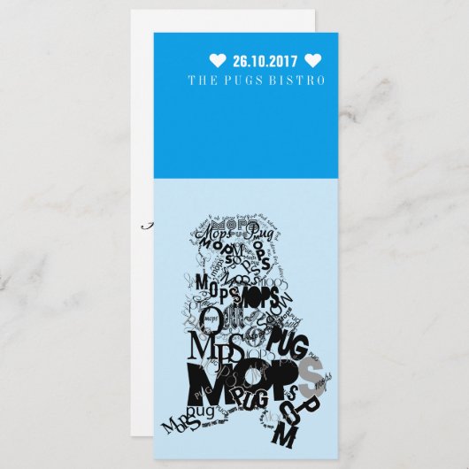 Pug招待状 招待状 (正面/裏面)