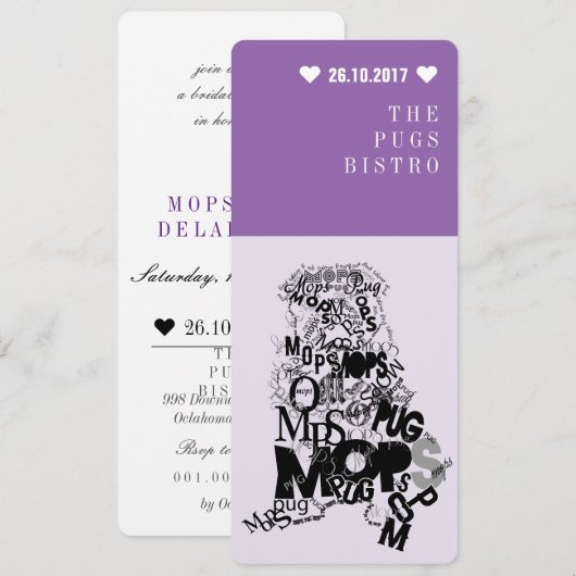 Pug招待状 招待状 (正面/裏面)