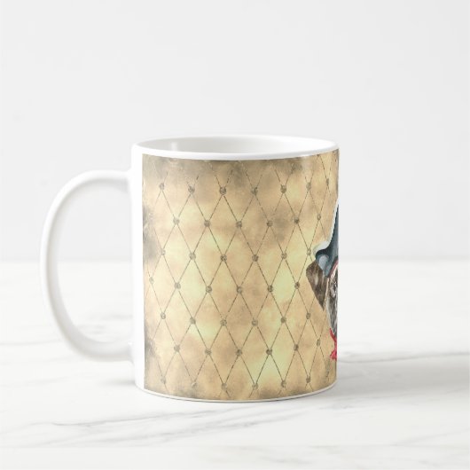 pug海賊マグカップをブラックフェイス コーヒーマグカップ (左)