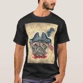 pug海賊Tシャツを黒く塗る Tシャツ (正面)