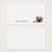 Pug犬ありがとうノート、ギフトノートカード、ミニマリスト (正面&裏面)