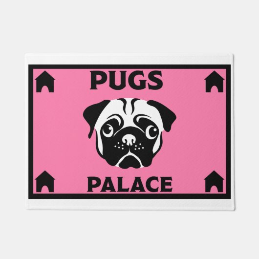 PUG犬のオーナーホーム形式 ドアマット (正面)